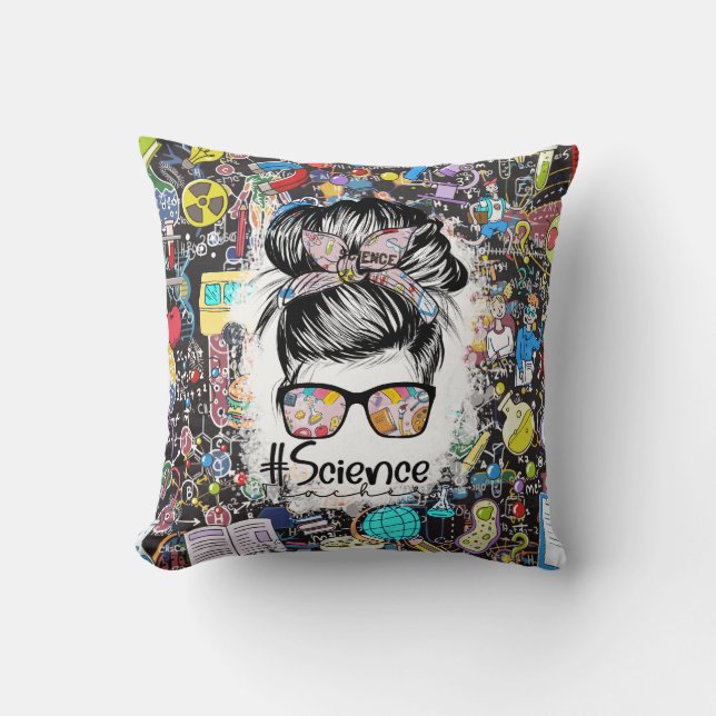 Science Teacher Throw Pillow (Front)
