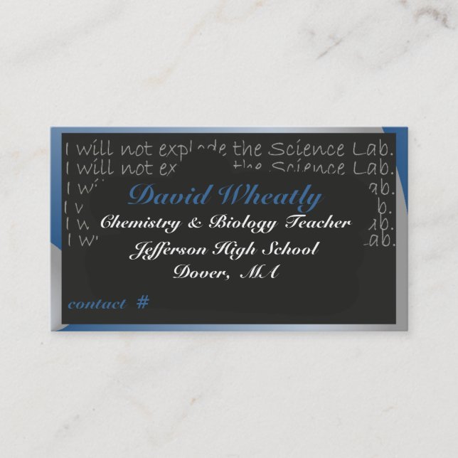 Science Teacher's Chalk Board Business Card (Front)