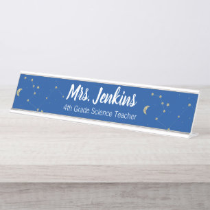 Science Teachers Laboratory Lab Moon Constellation Desk Name Plate