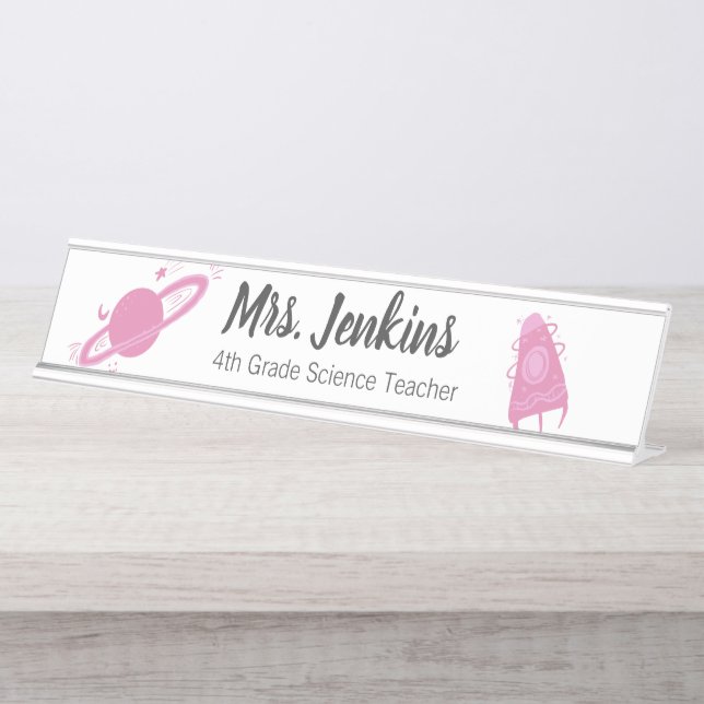 Science Teachers Laboratory Lab Planet Desk Name Plate (Front)