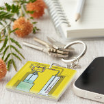 Science Test Tubes Keychain<br><div class="desc">Introducing our vibrant and eye-catching graphic of a couple of science test tubes on a sunny yellow background! Perfect for anyone who loves science, chemistry, or simply enjoys bright and cheerful designs. This design is sure to stand out on any Zazzle product you choose, from t-shirts to tote bags to...</div>