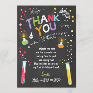 Science Thank You Card Experiment Birthday Boy