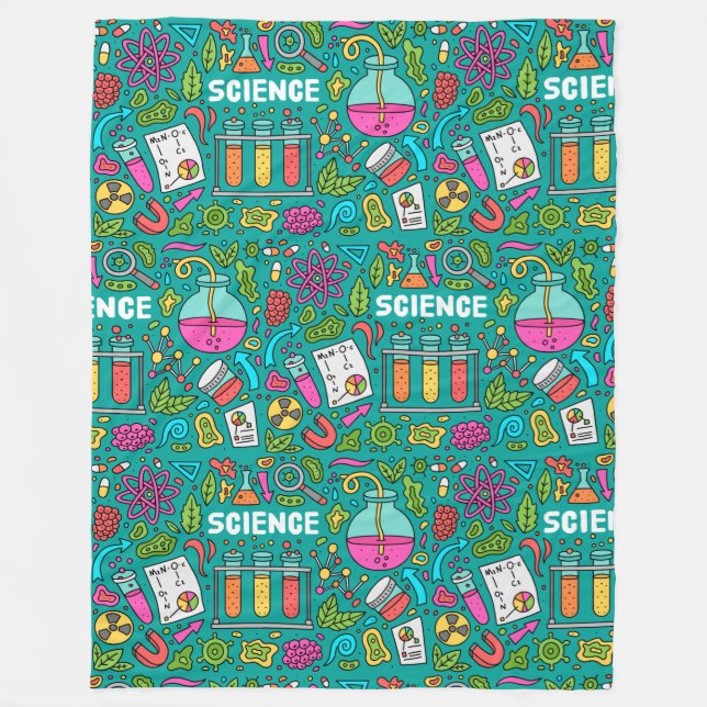 Science Themed Fleece Blanket (Front)