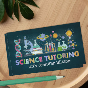 Science Tutoring - Teacher Watercolor art Business Card