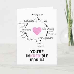 Science Valentine Kreb's Cycle Biology Heart Geek Holiday Card