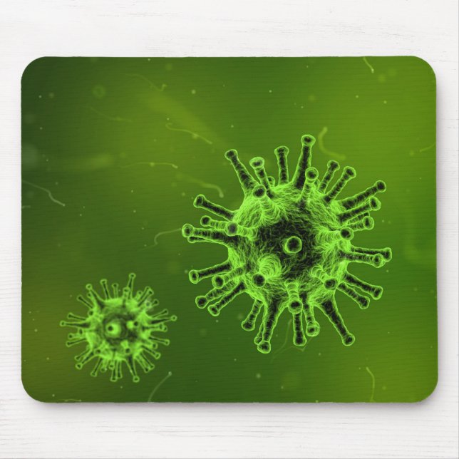 Science virus bacteria microscope green  mouse pad (Front)