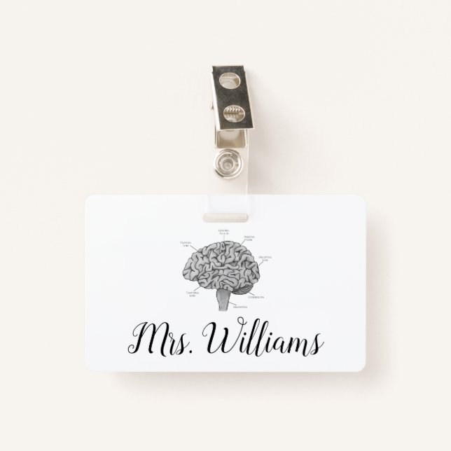 Scientific Brain Badge (Front with Clip)