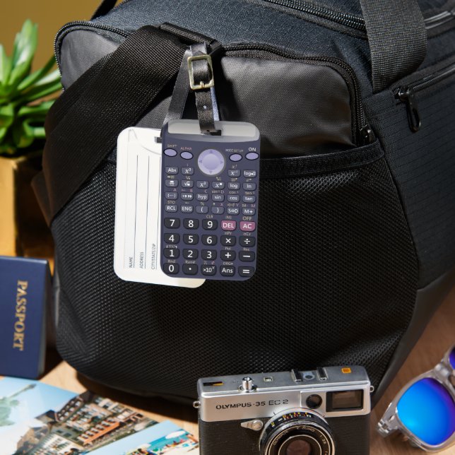 Scientific calculator luggage tag (Front & Back)