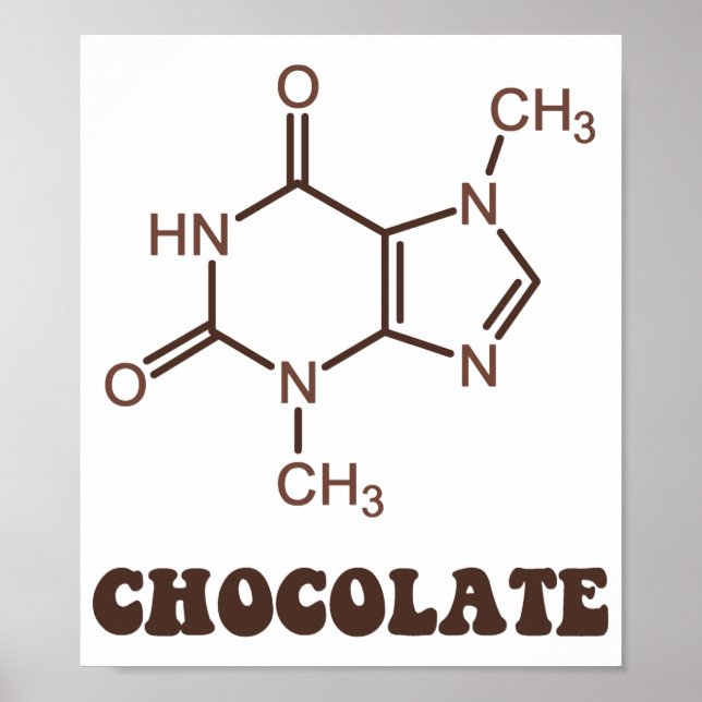 Scientific Chocolate Element Theobromine Molecule Poster (Front)