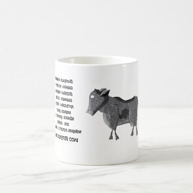 Scientific classification for the concrete cow coffee mug (Center)