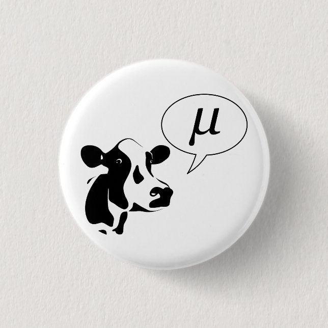 Scientific Cow Goes Mu 1 Inch Round Button (Front)