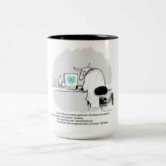 Scientific Cow Saves Humankind Two-Tone Coffee Mug