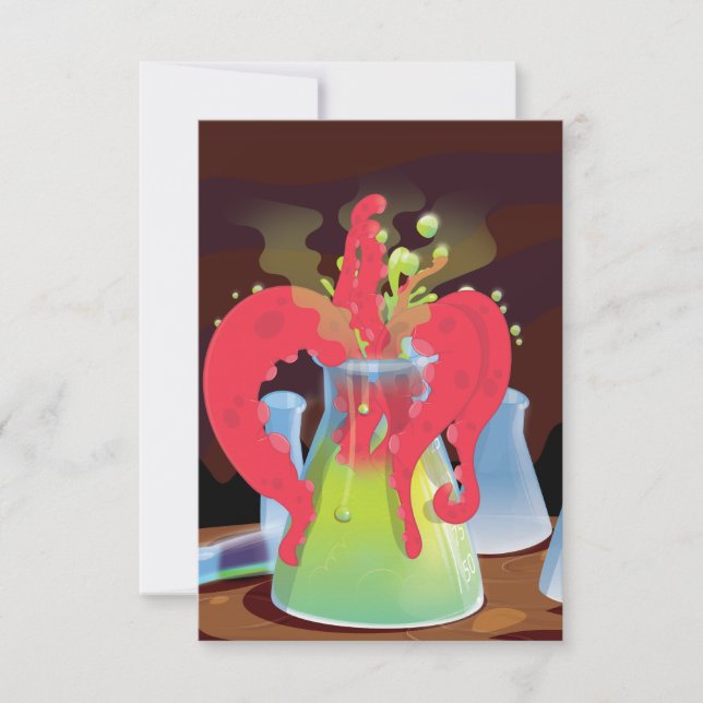 Scientific experiment flask Monster Invitation (Front)
