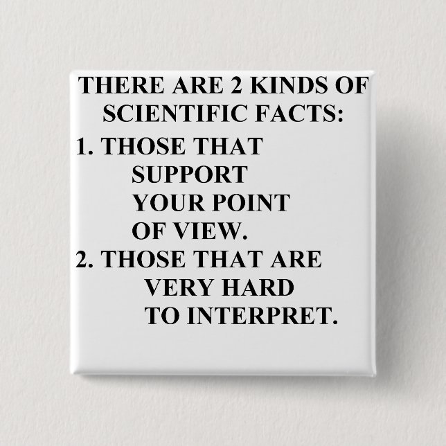 scientific facts 2 inch square button (Front)