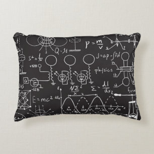 Scientific Formulas: Chalkboard Calculations Patte Accent Pillow