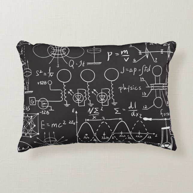Scientific Formulas: Chalkboard Calculations Patte Accent Pillow (Front)