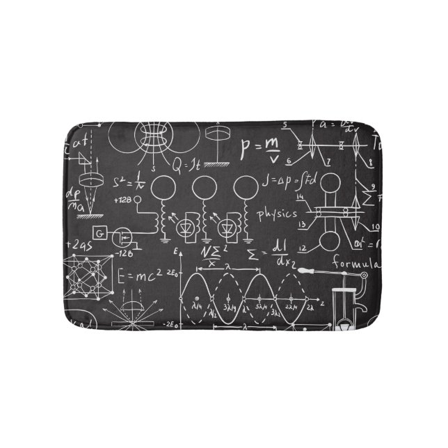 Scientific Formulas: Chalkboard Calculations Patte Bath Mat (Front)