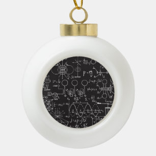 Scientific Formulas: Chalkboard Calculations Patte Ceramic Ball Christmas Ornament
