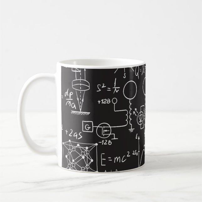 Scientific Formulas: Chalkboard Calculations Patte Coffee Mug (Left)