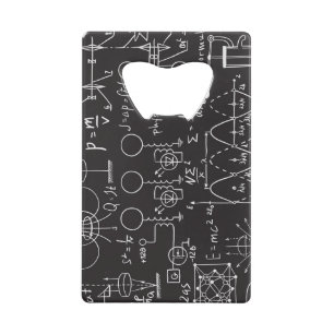 Scientific Formulas: Chalkboard Calculations Patte Credit Card Bottle Opener