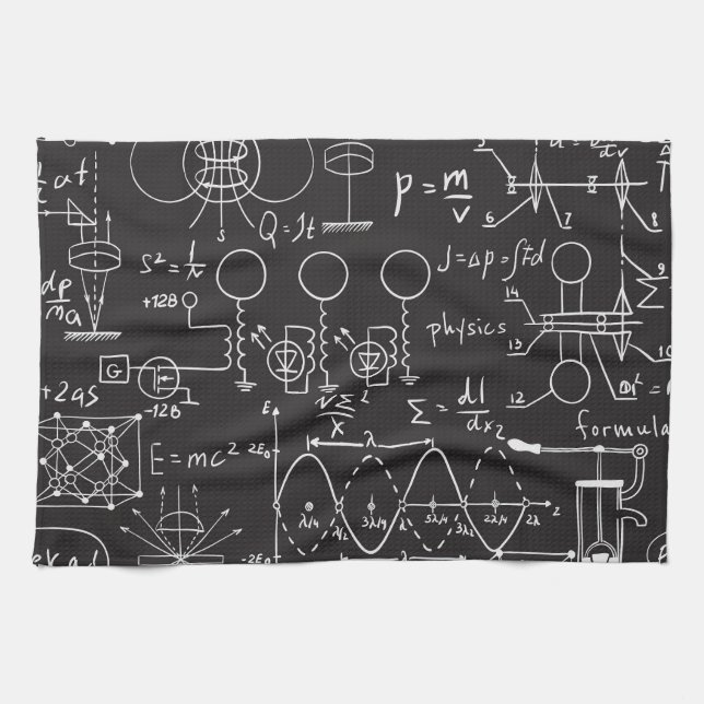 Scientific Formulas: Chalkboard Calculations Patte Kitchen Towel (Horizontal)