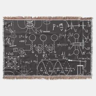 Scientific Formulas: Chalkboard Calculations Patte Throw Blanket