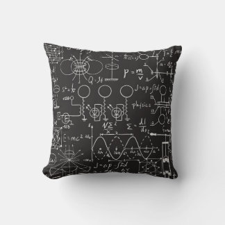 Scientific Formulas: Chalkboard Calculations Patte Throw Pillow