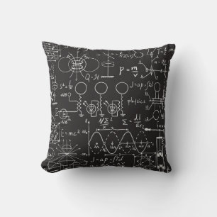 Scientific Formulas: Chalkboard Calculations Patte Throw Pillow