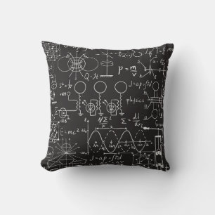 Scientific Formulas: Chalkboard Calculations Patte Throw Pillow