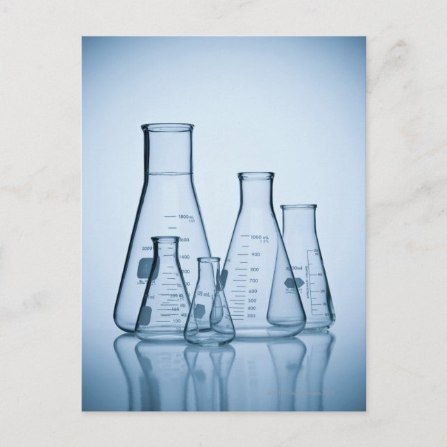Scientific glassware blue postcard (Front)
