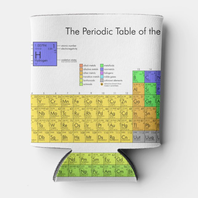 Scientific Periodic Table of the Elements Can Cooler (Front)