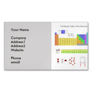 Scientific Periodic Table of the Elements Magnetic Business Card