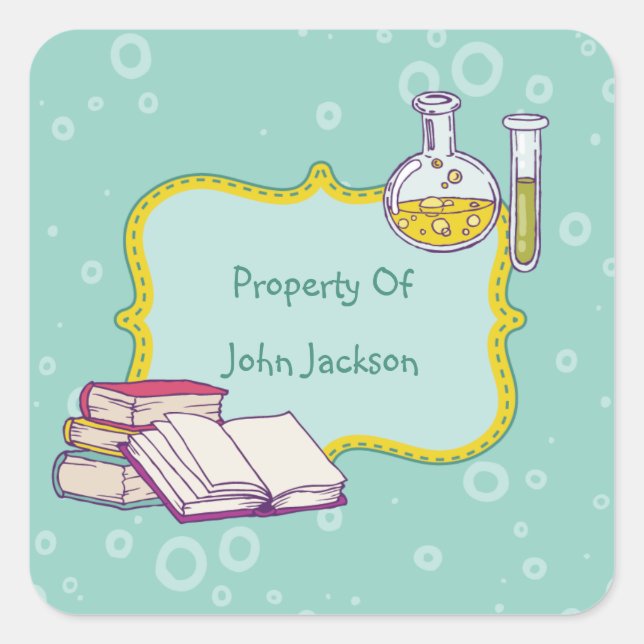 Scientific Study Personalized Bookplate Sticker (Front)