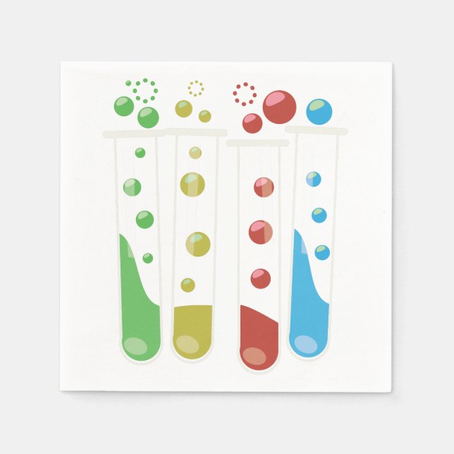 Scientific Test Tubes cartoon Napkin (Front)