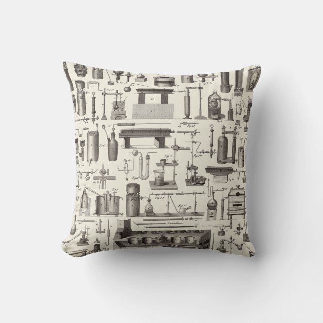 Scientific Tools Throw Pillow (Front)