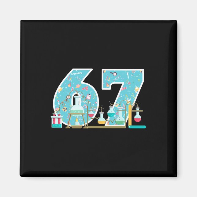 Scientist 67 Birthday Party Lab Stem Chemistry Sci Magnet (Front)