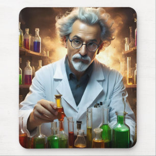 Scientist In A Laboratory Mixing Potions, Mouse Pad