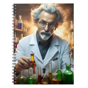 Scientist In A Laboratory Mixing Potions, Notebook
