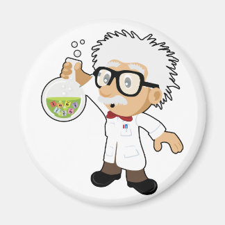 Scientist with beaker magnet
