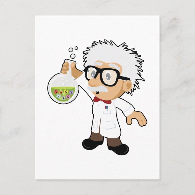 Scientist with beaker postcard (Front)