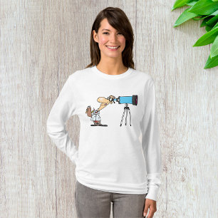 Scientist with Telescope Astronomy Science Humour  T-Shirt
