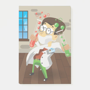 Scientist With Test Tubes Post-it Notes
