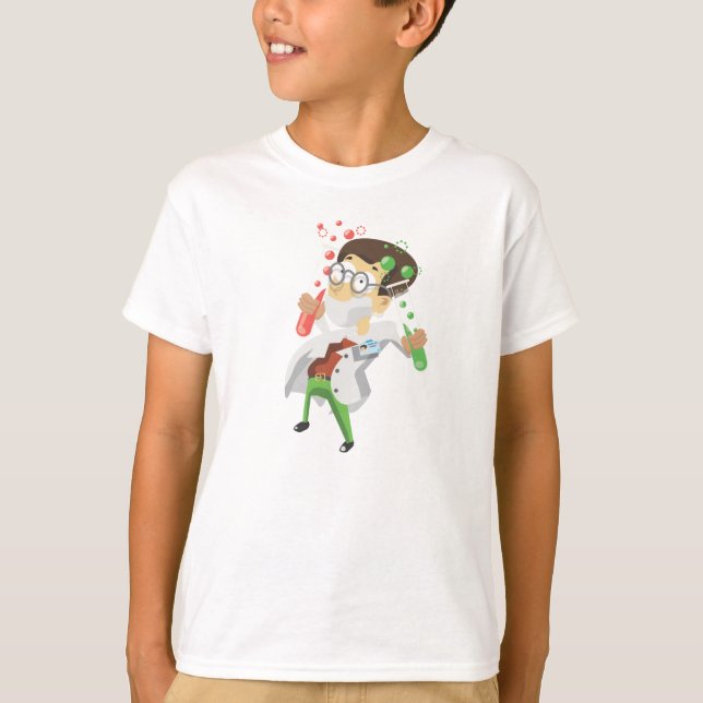 Scientist With Test tubes T-Shirt (Front)