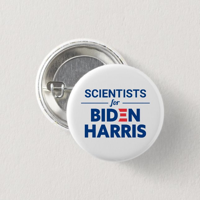 Scientists for Biden Harris Custom Text 1 Inch Round Button (Front & Back)