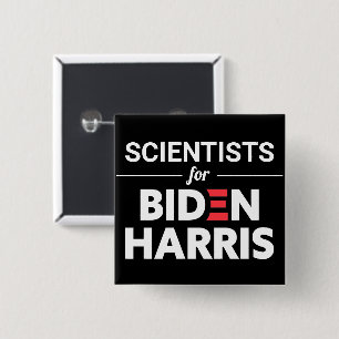 Scientists for Biden Harris Custom Text Black 2 Inch Square Button