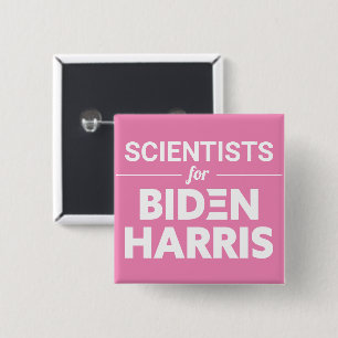 Scientists for Biden Harris Custom Text Pink 2 Inch Square Button