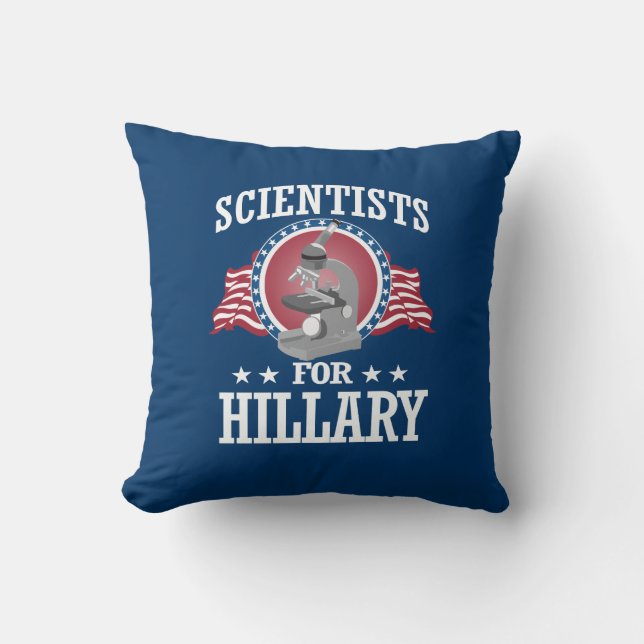 SCIENTISTS FOR HILLARY THROW PILLOW (Front)