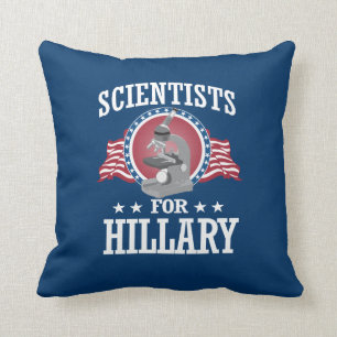SCIENTISTS FOR HILLARY THROW PILLOW