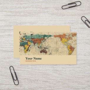 Scientists Geographers Geoscientists World Map Bus Business Card