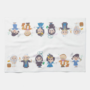 Scientists in a row II Kitchen Towel